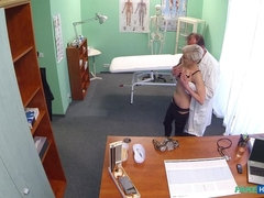 Blonde tattoo babe fucked hard by her doctor