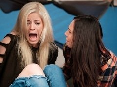 Charlotte Stokely and Aidra Fox are having sex in the forest