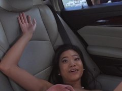 Petite asian Vina Sky revenge fuck random guy in his car
