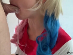 Who knew Harley Quinn had DD tits and could deepthroat!? - Chessie Rae - Blowjob