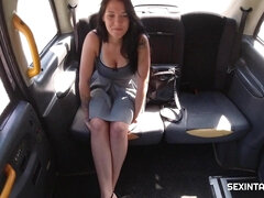 Sex In Euro Taxi with Mom Sarah Simons - Big natural tits