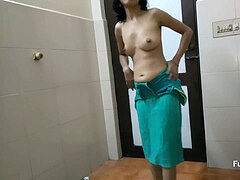 Petite Skinny Indian GF Dancing In Shalwar Suit unclothed bare For Her boyfriend
