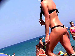 bikini Camel toe teenagers Beach voyeur HD Video