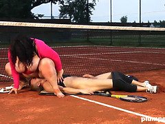 Extreme BBW Pays Facesitting her Tennis Teacher