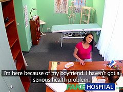 Hot patient with a tight pussy gets persuaded by fakehospital doctors to undergo a risky medical check-up