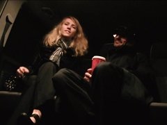 Sweet blonde Beatrix Glower fucks in the backseat of a taxi