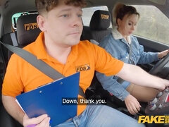 School Sexy big boobs wife gives blowjob and hard fuck in exchange for more lessons at driving school - Reality Hardcore