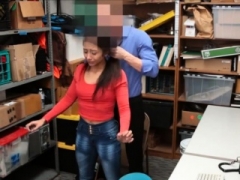 Latina 18-19 year old thief strip searched and fucked by officer