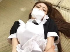 BEAUTIFUL JAPANESE MAID WITH SURGICAL MASK 3