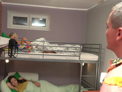 Victoria Pure and Ellie Springlare crazy threesome in hostel