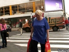 Horny blonde granny gets down and dirty with stranger's big cock