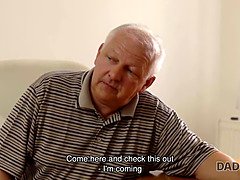 Daddy4k. comely nymph savors taboo sex with boyfriends older grandpa
