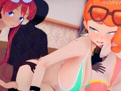 Pokemon Sex Party 2 - Nymph trainers Sonya, Skyla, and Marnie indulge in a wild gang-fuck and exciting glory hole creampies!