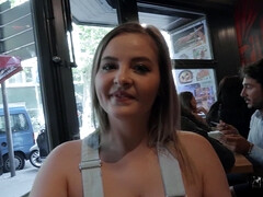 Public Cafe Cliche - Erik Everhard has his horny busty tinder date Candy Alexa tit flashing before toilet fuck