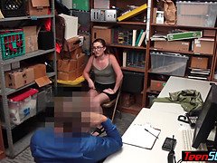 Nerd teen shoplifter humiliated by a security guard
