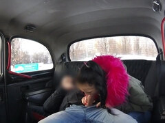 Horny brunette called Nicole shagged by horny taxi driver