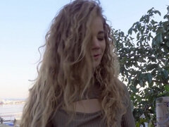 Curly-haired teen Sabrina Spice gets pounded outdoors