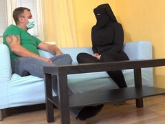 Busty Muslim woman spread her legs for medical test