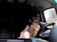 arses BUS - Petite blondie Lia Louise likes backseat screw and facial in the van