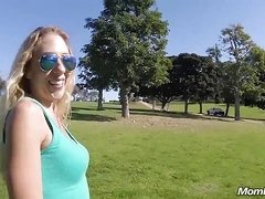 Amateur, Blonde, Blowjob, Facial, Mom, Outdoor, Pov, Public