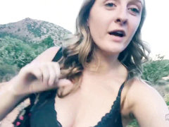 Young College first-timer Risky Public onanism Too yam-sized Dildo - HornyHiking