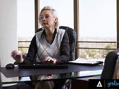 Femdom, Hd, Licking, Office, Pussy, Reality, Threesome, Tits