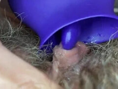 Extreme Close-up of Hairy Pussy: Cutieblonde's Big Clit Orgasm