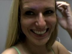 A blonde that loves cock is getting fucked while on her knees