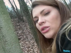 Blowjob, Brunette, Deepthroat, Money, Outdoor, Public, Russian, Teen