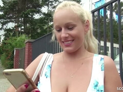 GERMAN SCOUT - HUGE SAGGY TITS TEEN ANGEL WICKY GET FUCK AT PUBLIC CASTING - Angel wicky