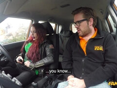 Crazy Redhead Fucks Car Gearstick 1 - Fake Driving School