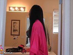 Beauty, Brunette, Ebony, Masturbation, Mom, Pov, Strip, Sucking