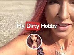 Handjob scene with sneaky goddess from mydirtyhobby