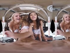 nasty America three hot girls play with your nads