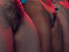 Club, Fingering, Lesbian, Milf, Pussy, Stripping, Tattoo, Threesome