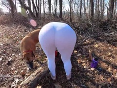 Amateur, Ass, Brunette, Flashing, Milf, Outdoor, Public, Wife