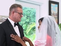 Big cock, Big tits, Bride, Cumshot, Doggystyle, Fingering, Hardcore, Licking