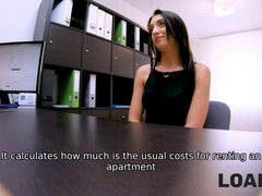 Guy has money but girl has snatch so they do it in the office - Hd reality sex with brunette girl in office