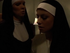 Lesbo nuns toying tooshie