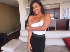 Sweet ebony girl is about to cum