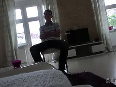 Big dick dude pays his young girlfriend to suck and fuck another man's cock in POV
