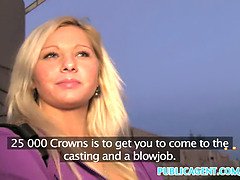 Candy Love, the curvy blonde, gets paid for sex in public with a big dick