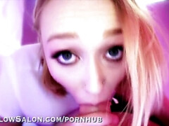 BLONDE CUTIE W/ BRACES GIVES BLOWJOB