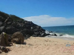 Playa, Pajear, Latina, Al aire libre, Pov, Público, Fumando, Voyeur