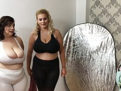 Big beautiful women sizeable breasts lesbian fashion parade trio deep giving head breasts