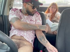 Blowjob, Car, Cum in mouth, Cumshot, Handjob, Mexican, Outdoor, Public