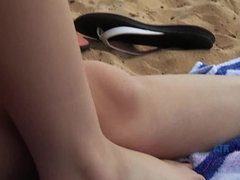 Beach, Facial, Footjob, Handjob, Nude, Pussy, Skirt, Tits