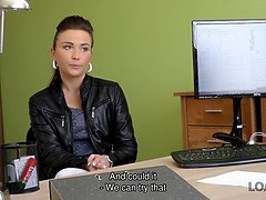 Ass, Brunette, Dick, Handjob, Jerking, Milf, Office, Stepmom