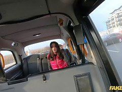 Brunette Italian just wants to let the taxi driver fuck her brains out