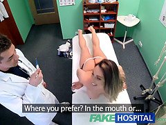 Victoria Summers & her busty hospital patient indulge in a hot threesome